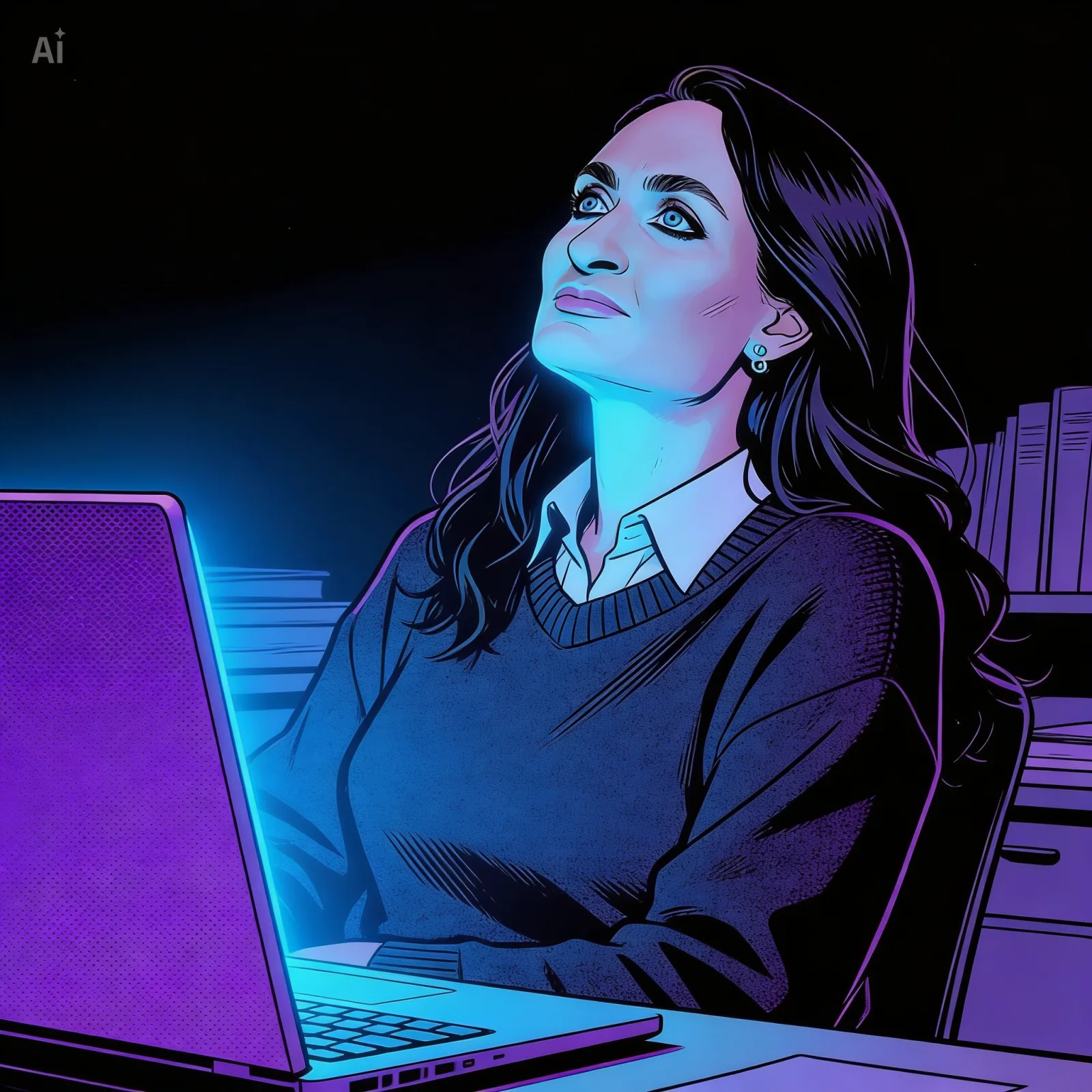 Picture-in-picture inset: Beatriz Villarroel at her desk, thinking — connecting the test dates with the transient counts in her head.
